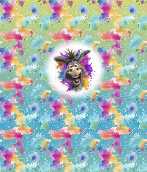 Preview: Cool Summer - Panelbild Esel 70cm - BIO Jersey