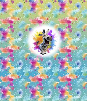 Preview: Cool Summer - Panelbild Zebra 70cm - BIO Jersey