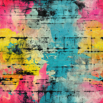 Crazy Animals - Grunge bunt - Überbreite BIO Jersey