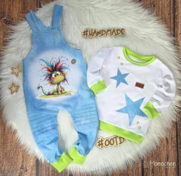 Preview: Crazy Animals - Panelbild Drache 70cm - BIO Jersey