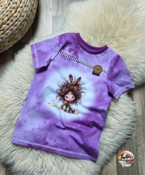 Preview: Crazy Animals - Panelbild Pferd lila 70cm - BIO Jersey