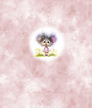 Preview: Crazy Animals - Panelbild Maus 70cm - BIO Jersey