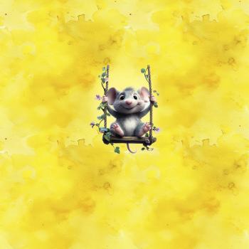 Preview: Frühlingserwachen - Panelbild Maus - BIO Jersey