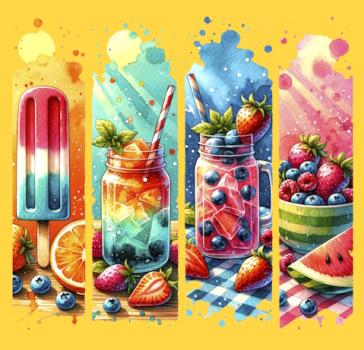Summer Print - Panelbild Obst 70cm - BIO Jersey
