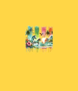 Preview: Summer Print - Panelbild Pferde 70cm - BIO Jersey