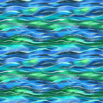 Summer Print - Wasser blau grün - Überbreite BIO Jersey