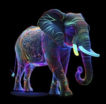 Glow - Panelbild Elefant 70cm - BIO Jersey