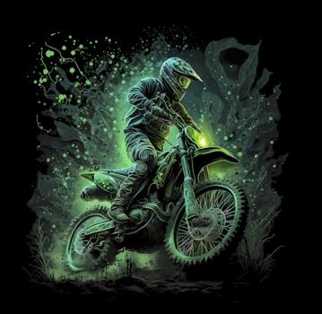 Glow - Panelbild Motorrad 70cm - BIO Jersey