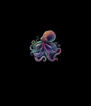 Preview: Glow - Panelbild Oktopus 70cm - BIO Jersey
