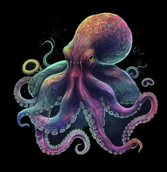 Glow - Panelbild Oktopus 70cm - BIO Jersey
