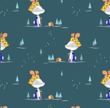 Preview: König Frechdachs - Panel petrol 60x180cm - BIO Jersey