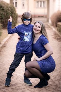 Preview: Little Ocean - Panelbild Wal blau 70cm - BIO Jersey