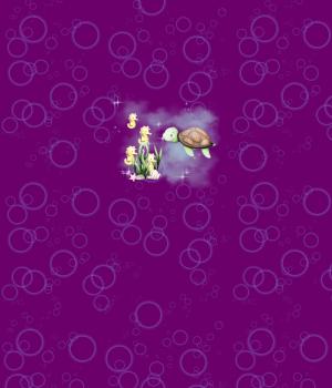 Preview: Little Ocean - Panelbild Schildkröte beere 70cm - BIO Jersey