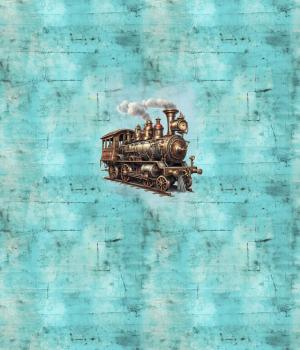 Preview: Steampunk - Panelbild Zug 70cm - BIO Jersey
