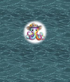 Preview: Summer - Panelbild Oktopus 70cm - BIO Jersey