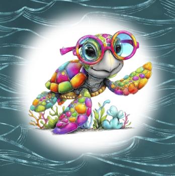 Summer - Panelbild Schildkröte 70cm - BIO Jersey