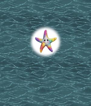 Summer - Panelbild Seestern 70cm - BIO Jersey