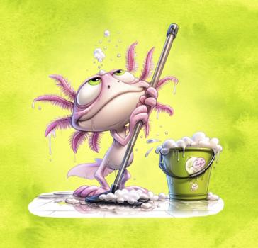 Working Animals - Panelbild Axolotl - BIO Jersey
