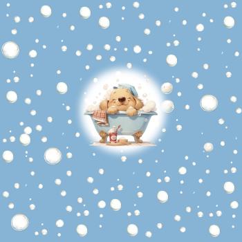 Preview: Badespaß - Panelbild Hund - BIO Jersey