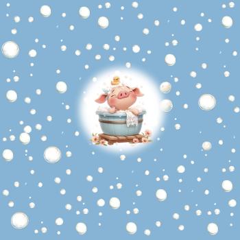 Preview: Badespaß - Panelbild Schwein - BIO Jersey