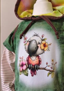 Preview: Explorer - Panelbild Papagei 70cm - BIO Jersey