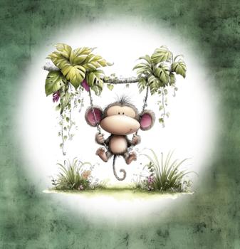 Explorer - Panelbild Affe 70cm - BIO Jersey