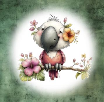 Explorer - Panelbild Papagei 70cm - BIO Jersey