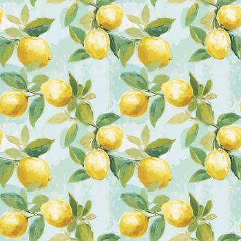 VORBESTELLUNG - Fruits - Allover Zitronen - Überbreite BIO Jersey