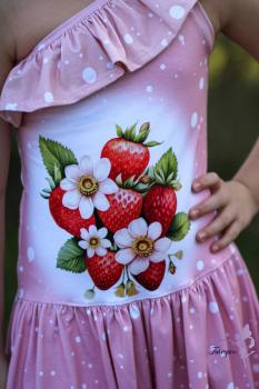 Preview: Fruits - Panelbild Erdbeeren 70cm - BIO Jersey