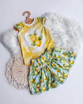 Preview: Fruits - Panelbild Zitronen 70cm - BIO Jersey