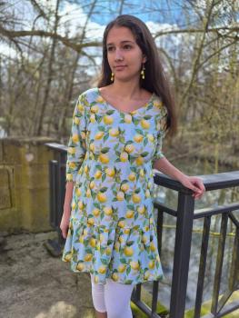 Preview: VORBESTELLUNG - Fruits - Allover Zitronen - Überbreite BIO Jersey