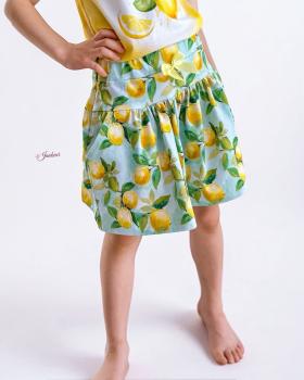 Preview: VORBESTELLUNG - Fruits - Allover Zitronen - Überbreite BIO Jersey