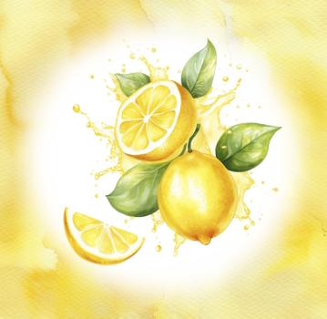 Fruits - Panelbild Zitronen 70cm - BIO Jersey