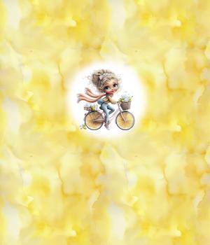 Preview: Fruits - Panelbild Zitronenmädchen 70cm - BIO Jersey