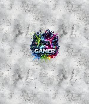 Preview: Gaming - Panelbild Gamer grau 70cm - BIO Jersey