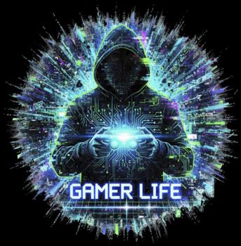Gaming - Panelbild Gamer Life schwarz 70cm - BIO Jersey