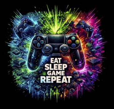 Gaming - Panelbild Repeat schwarz 70cm - BIO Jersey