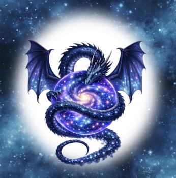 Drachen - Panelbild Galaxie Drache 70cm - BIO French Terry