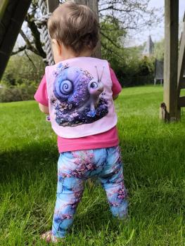Preview: Fantasie - Panelbild Schnecke rosa 70cm - BIO Jersey
