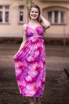 Preview: Fantasie - Aquarell rosa pink - Überbreite BIO Jersey