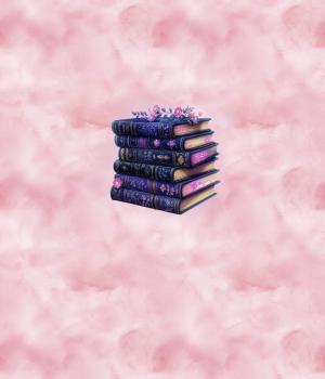 Preview: Fantasie - Panelbild Bücher rosa 70cm - BIO Jersey