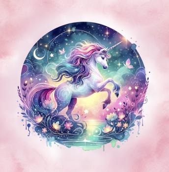 Fantasie - Panelbild Einhorn 70cm - BIO Jersey