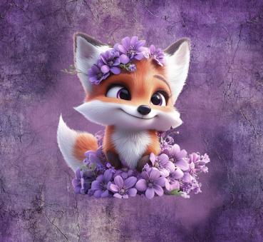 Fantasie - Panelbild Fuchs 70cm - BIO Jersey