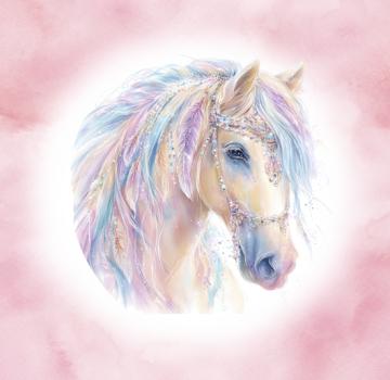 Fantasie - Panelbild Pferdekopf 70cm - BIO Jersey