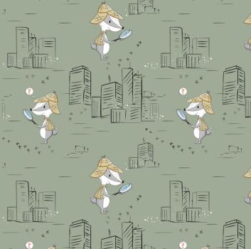Preview: Großstadt Spürnase - Panel avocado 60x180cm - BIO Jersey