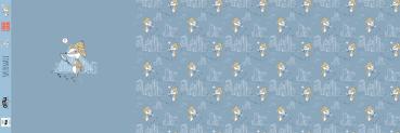 Preview: Großstadt Spürnase - Panel jeansblau 60x180cm - BIO Jersey