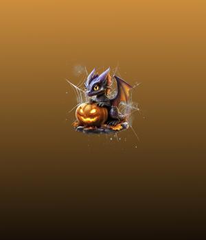 Preview: HalloAutumn Panel Drache – BIO French Terry