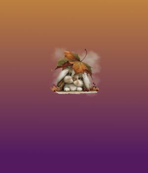 HalloAutumn Panel Hase orange-lila – BIO French Terry