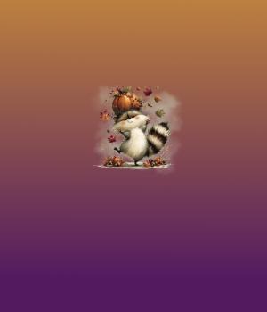 HalloAutumn Panel Herbstwaschbär orange-lila – BIO French Terry