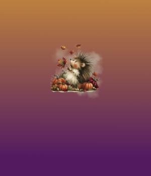 HalloAutumn Panel Igel orange-lila – BIO French Terry